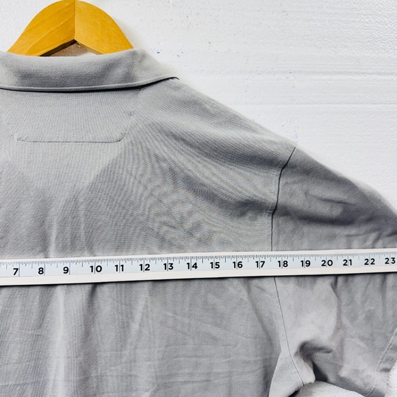 Lululemon Mens Pique Classic Fit Short Sleeve Polo Silver Grey Customer Sz XXL - Picture 5 of 7